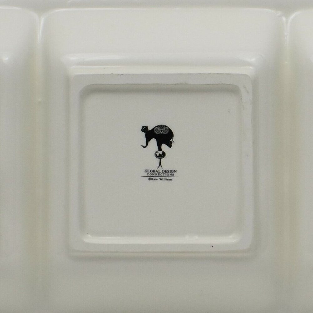 Global Design Connections Divided Rectangular Dish Easter Rabbit Lamb Duck Chick - Picture 7 of 9